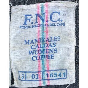 Burlap Coffee Bag Sack Manizales Caldas Womens Coffee Columbia 37 x 29"